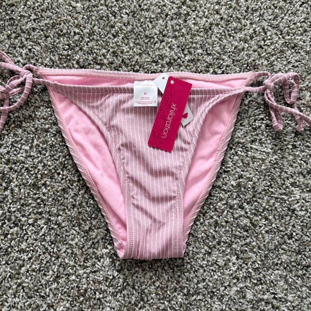 NEW Exhilaration Women's M Bathing Swim Suit Bikini Bottoms Pink
